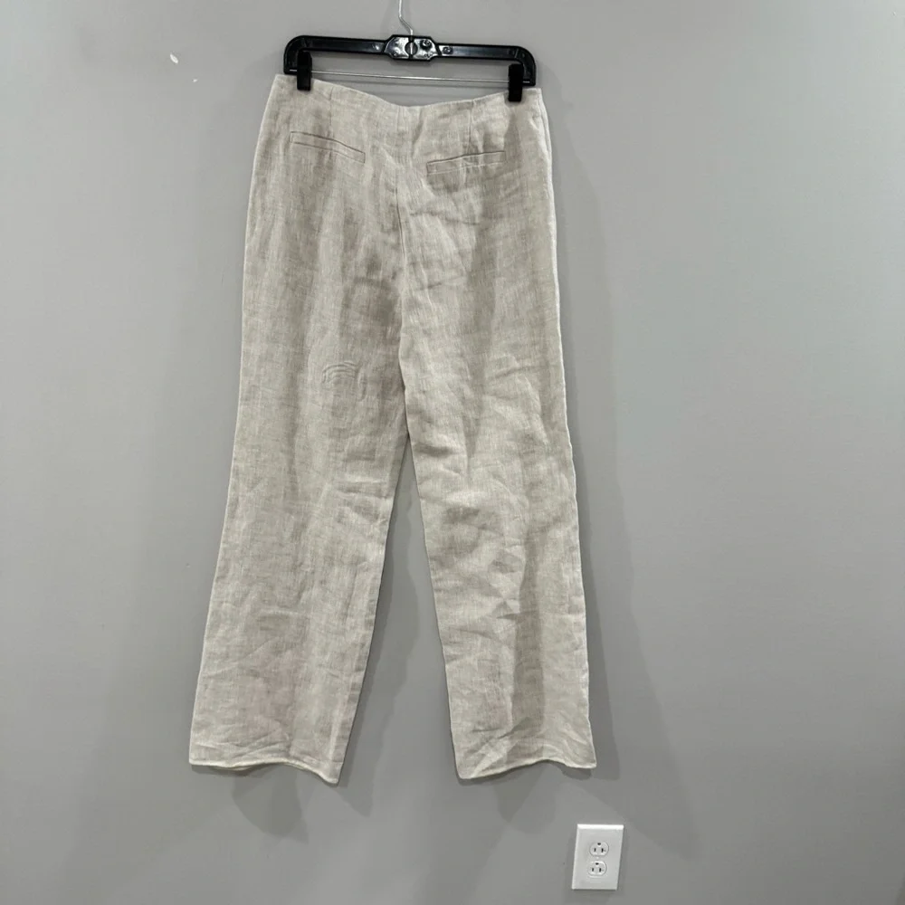 Reformation Pants Alex Linen Wide Leg in Oatmeal